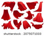 superhero red cape isolated... | Shutterstock .eps vector #2075071033