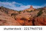 Small photo of Church Rock and eroded rock wall trails in Red Rock Park in Gallup, McKinley County, New Mexico, USA