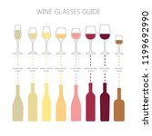 wine glasses and bottles guide... | Shutterstock .eps vector #1199692990
