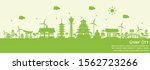 green city of osaka  japan.... | Shutterstock .eps vector #1562723266