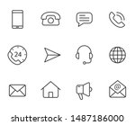 contact us outline vector icon... | Shutterstock .eps vector #1487186000