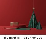 red background with geometric... | Shutterstock . vector #1587784333