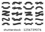 ribbon silhouette icons set.... | Shutterstock .eps vector #1256739076