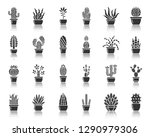 Cactus Silhouette Icons Set....