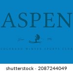aspen college varsity slogan... | Shutterstock .eps vector #2087244049