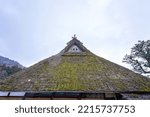 Small photo of Scenery of mossy old thatched roof Miyama, Kyoto pref.