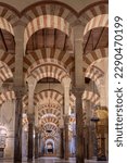 Small photo of GRANADA, SPAIN-DECEMBER 26, 2021: Interior of Mosque–Cathedral of Cordoba (Mezquita). Cathedral of Our Lady of the Assumption. Great Mosque of Cordoba, Spain