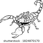 Mascot icon illustration of a scorpion, a predatory arachnid of the order Scorpiones