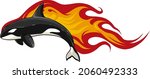 Killer Whale With Flames Vector ...