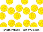 pattern of golden yellow coins... | Shutterstock . vector #1055921306