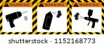 set warning aerosol spray ... | Shutterstock .eps vector #1152168773
