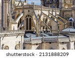 Small photo of The Burgos Cathedral in Castilla y Leon, Spain was declared Unesco World Heritage Site. Erected on top a Romanesque temple, the cathedral was built following a Norman French Gothic model.