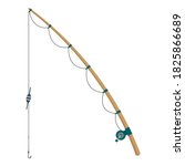 fishing rod icon. side view.... | Shutterstock .eps vector #1825866689