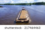 River Barge Loaded With Sand