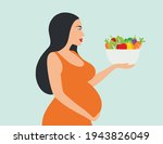 pregnant woman eating healthy... | Shutterstock .eps vector #1943826049