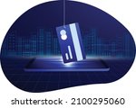 phishing scam  hacker crime... | Shutterstock .eps vector #2100295060
