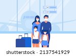 family wearing face mask and... | Shutterstock .eps vector #2137541929