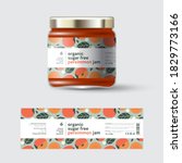 persimmon jam label and... | Shutterstock .eps vector #1829773166
