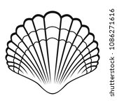 big shell icon. simple... | Shutterstock . vector #1086271616