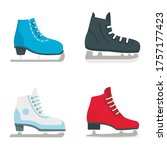 Ice Skates Icon Set. Flat Set...