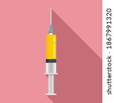 Measles Syringe Icon. Flat...
