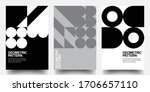 minimal geometric posters set.... | Shutterstock .eps vector #1706657110
