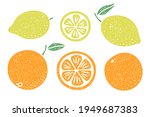 set of citrus fruit... | Shutterstock .eps vector #1949687383