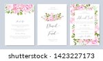 beautiful hand drawn soft roses ... | Shutterstock .eps vector #1423227173