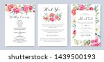 watercolor pink roses wedding... | Shutterstock .eps vector #1439500193