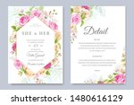 beautiful hand drawn soft roses ... | Shutterstock .eps vector #1480616129