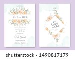 beautiful hand drawn soft roses ... | Shutterstock .eps vector #1490817179