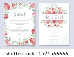 wedding card with elegant... | Shutterstock .eps vector #1521566666