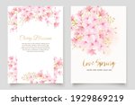 cherry blossom spring card set | Shutterstock .eps vector #1929869219