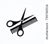 Scissors Hairbrush Icon