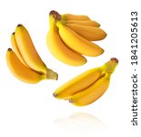 fresh ripe baby bananas falling ... | Shutterstock . vector #1841205613