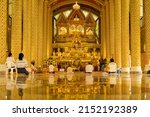 Small photo of Ubon Ratchathani, Thailand, April 29, 2022. Buddhists pay their respects Buddha statue at Wat Phra That Nong Bua, Ubon Ratchathani Province, Thailand, Asia