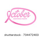 october and  cancer | Shutterstock .eps vector #734472403