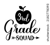 3rd Grade squad calligraphy hand lettering isolated on white. First day of school. Vector template for typography poster, banner, flyer, greeting card, postcard, t-shirt, etc.