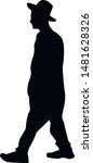 silhouette of a religious jew... | Shutterstock .eps vector #1481628326