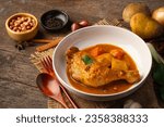 Small photo of Massaman Curry with Chicken and Potatoes.It is an aromatic curry with a tangy, luxurious taste that is harmonic, sweet and isn't as spicy