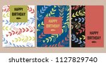 happy birthday colorful cards | Shutterstock .eps vector #1127829740
