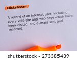 Small photo of clickstream word highlighted on the white paper