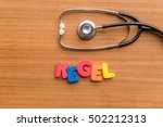 Kegel colorful word with Stethoscope on wooden background
