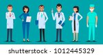 medical characters flat people. ... | Shutterstock .eps vector #1012445329