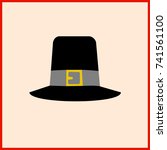 Black Pilgrim Hat Happy...