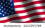 waving flag of united states of ... | Shutterstock . vector #1612291789