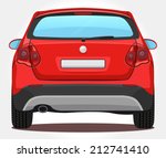 vector red car   back view | Shutterstock .eps vector #212741410