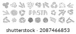 pasta bundle. italian macaroni... | Shutterstock .eps vector #2087466853