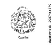 capellini pasta illustration.... | Shutterstock .eps vector #2087466970