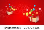 illustration of gift box and... | Shutterstock . vector #224724136